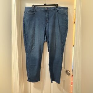 NYDJ Indigo and Plum Stitch Leggings